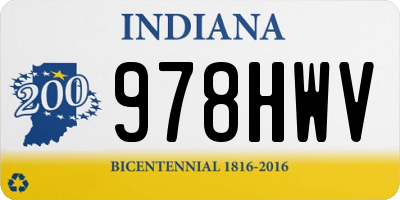 IN license plate 978HWV