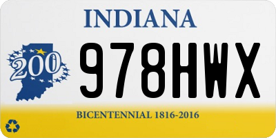 IN license plate 978HWX