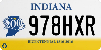 IN license plate 978HXR