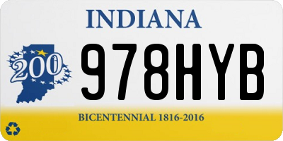 IN license plate 978HYB