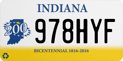 IN license plate 978HYF