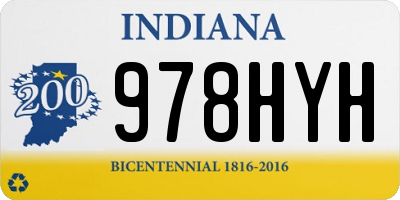 IN license plate 978HYH