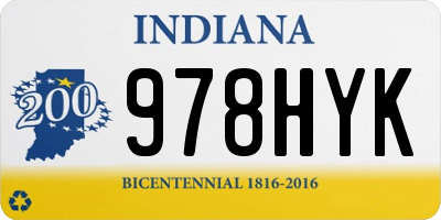 IN license plate 978HYK