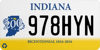 IN license plate 978HYN