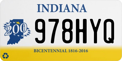 IN license plate 978HYQ
