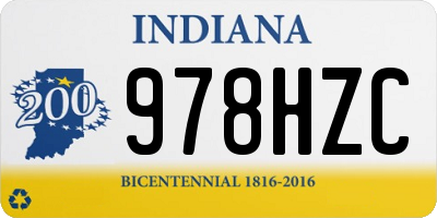 IN license plate 978HZC