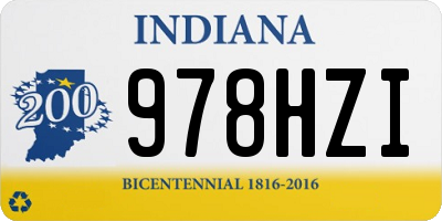 IN license plate 978HZI