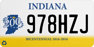 IN license plate 978HZJ