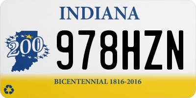 IN license plate 978HZN