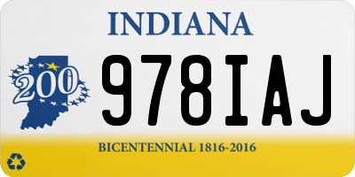 IN license plate 978IAJ