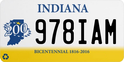 IN license plate 978IAM