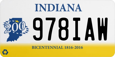 IN license plate 978IAW