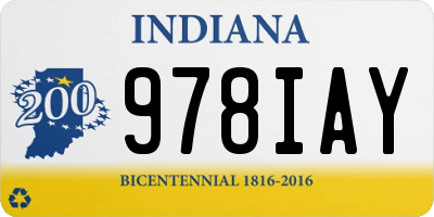 IN license plate 978IAY