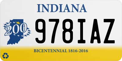 IN license plate 978IAZ