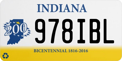 IN license plate 978IBL