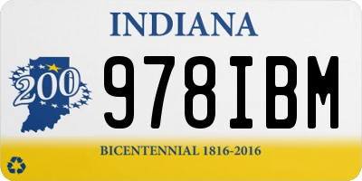 IN license plate 978IBM