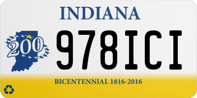 IN license plate 978ICI