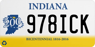 IN license plate 978ICK