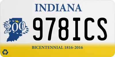 IN license plate 978ICS
