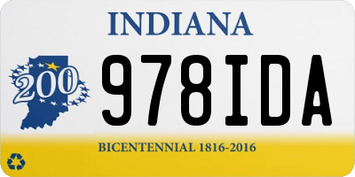 IN license plate 978IDA