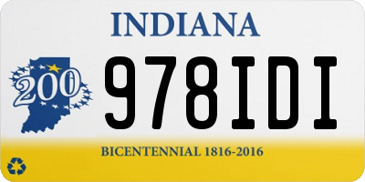 IN license plate 978IDI