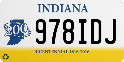IN license plate 978IDJ