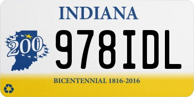 IN license plate 978IDL