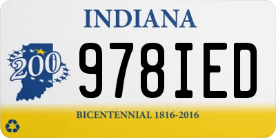 IN license plate 978IED