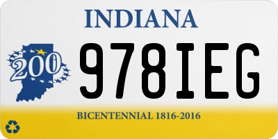 IN license plate 978IEG