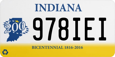 IN license plate 978IEI