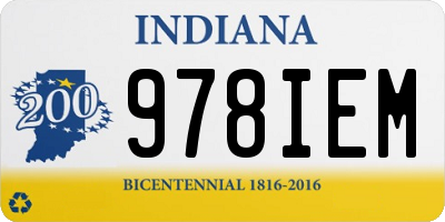 IN license plate 978IEM