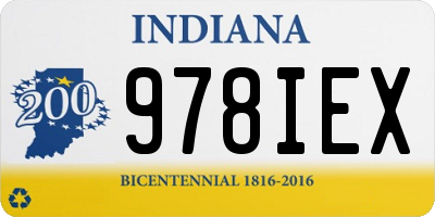 IN license plate 978IEX