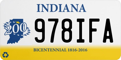 IN license plate 978IFA