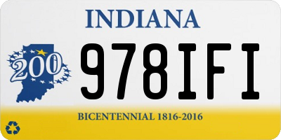 IN license plate 978IFI