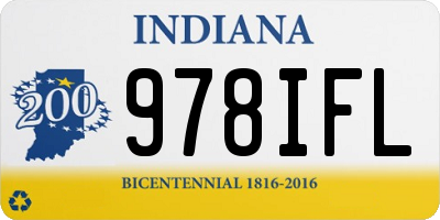 IN license plate 978IFL