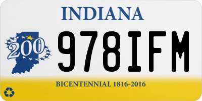 IN license plate 978IFM
