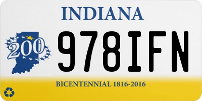 IN license plate 978IFN