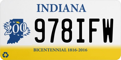 IN license plate 978IFW