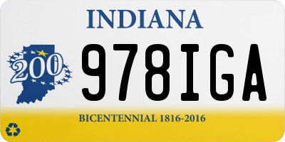 IN license plate 978IGA