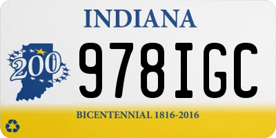 IN license plate 978IGC