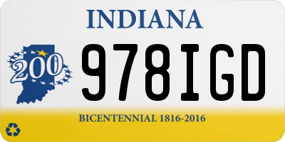 IN license plate 978IGD