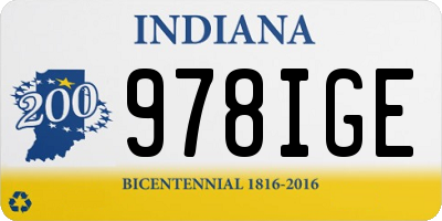 IN license plate 978IGE