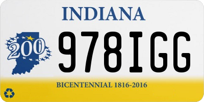 IN license plate 978IGG