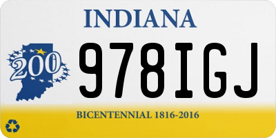 IN license plate 978IGJ