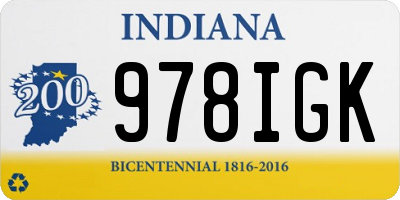 IN license plate 978IGK