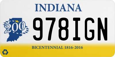 IN license plate 978IGN
