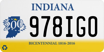 IN license plate 978IGO