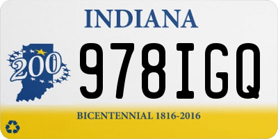 IN license plate 978IGQ
