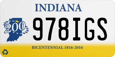 IN license plate 978IGS
