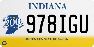 IN license plate 978IGU